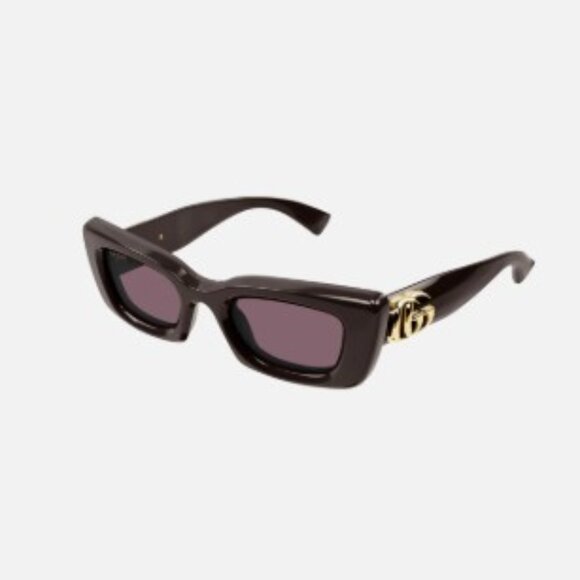 NEW GUCCI SUNGLASSES GUCCI GG1827S 004  SHINY BROWN/VIOLET EYEWEAR - Picture 1 of 2